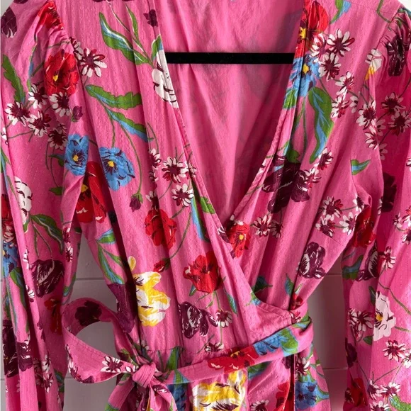 Draper James Jordan Long-Sleeve Wrap Dress in Lurex Stripe - Picture 3 of 11